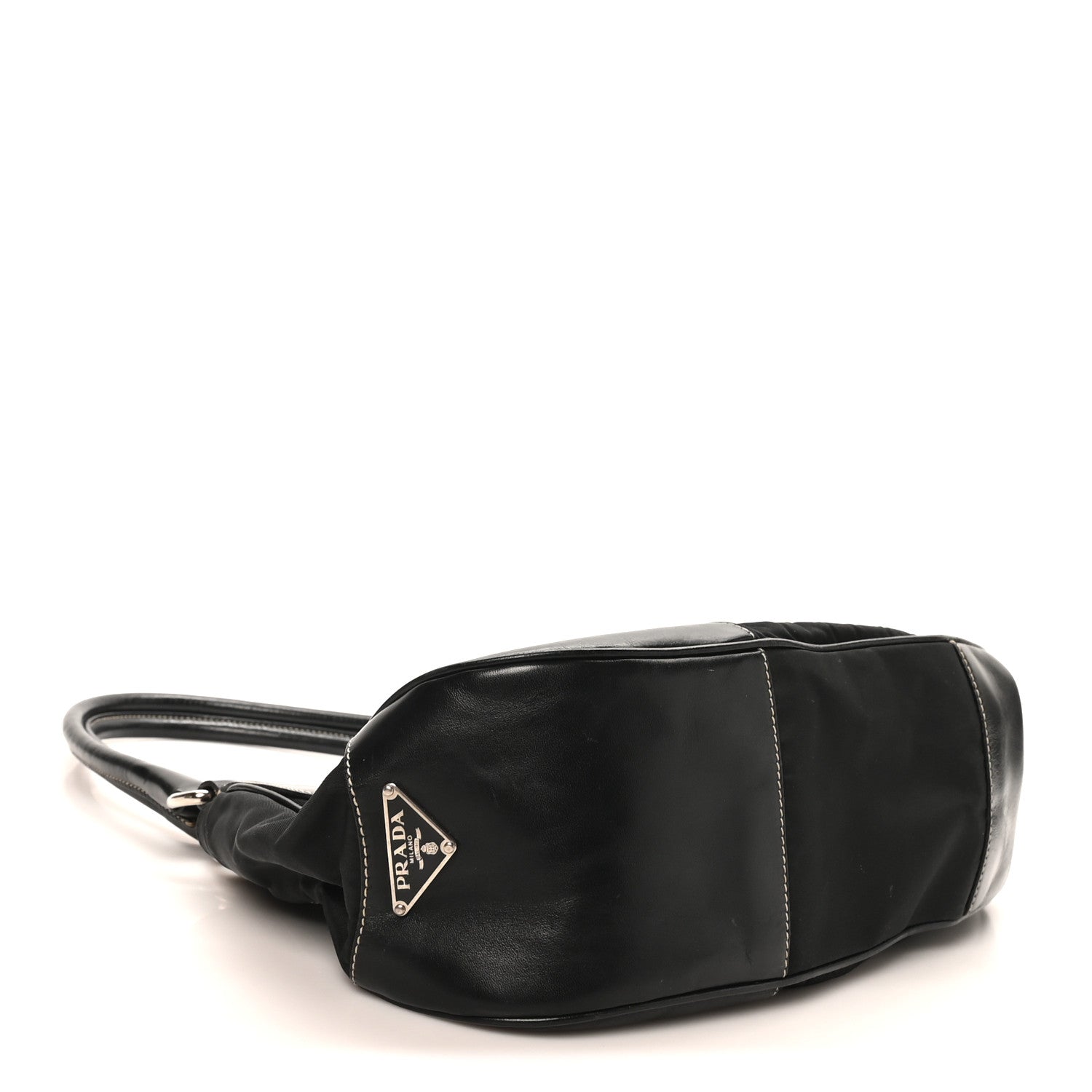 Prada Tessuto Nylon Moon Shoulder Bag Black 4 of 9