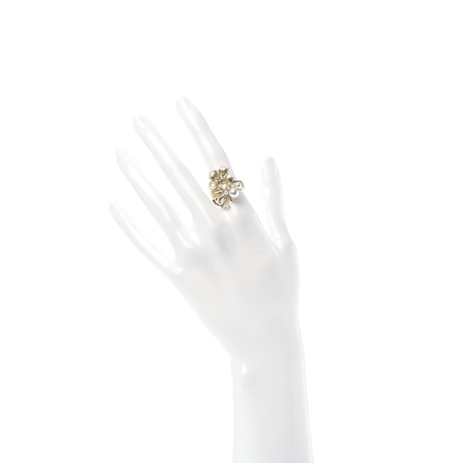 Chanel Pearl CC Ring 52 6 Gold 2 of 5