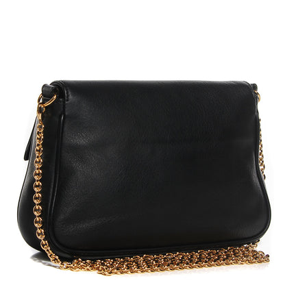 Fendi Vitello Flamingo Enamel Fendista Pouchette Crossbody Black 3 of 9
