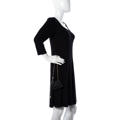 Chanel Lambskin Camellia Embossed Chain Belt Bag Black 2 of 10