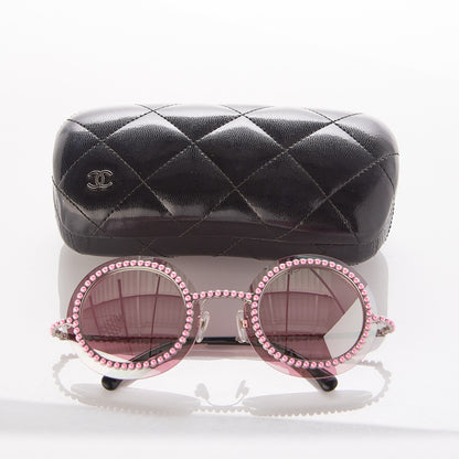 Chanel Metallic Pearl Round Sunglasses 71140 Pink 7 of 7