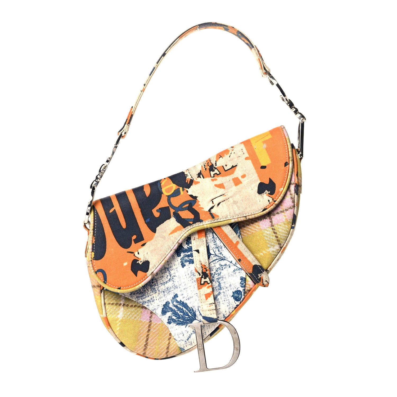 Christian Dior Canvas Print Saddle Bag Multicolor 1 of 9
