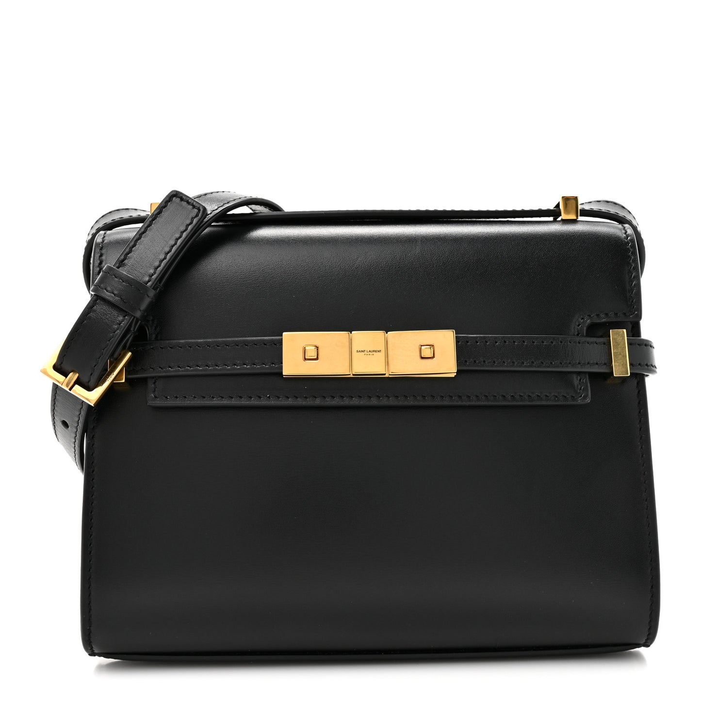Smooth Calfskin Mini Manhattan Shoulder Bag Black
