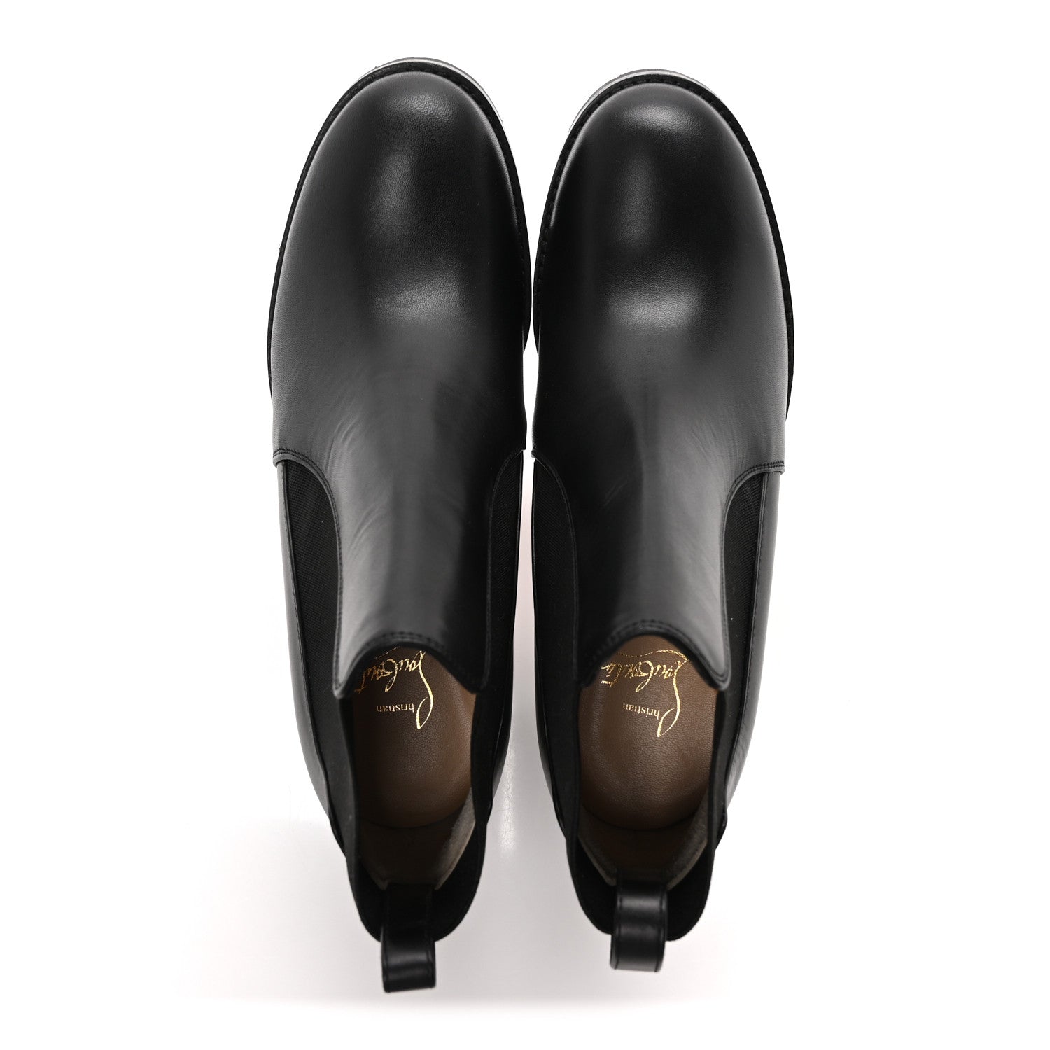 Christian Louboutin Calfskin Marchacroche 70 Chelsea Boots 35 Black 2 of 8