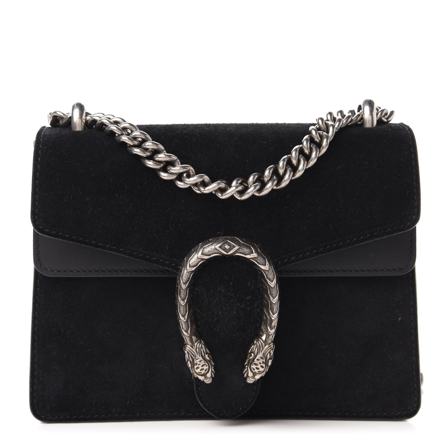 Gucci Suede Mini Dionysus Shoulder Bag Black 1 of 10