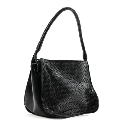 Bottega Veneta Nappa Intrecciato Small Hobo Shoulder Bag Black 2 of 13