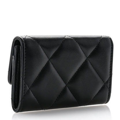 Chanel Lambskin Quilted Chanel 19 Flap Card Holder Black 3 of 10