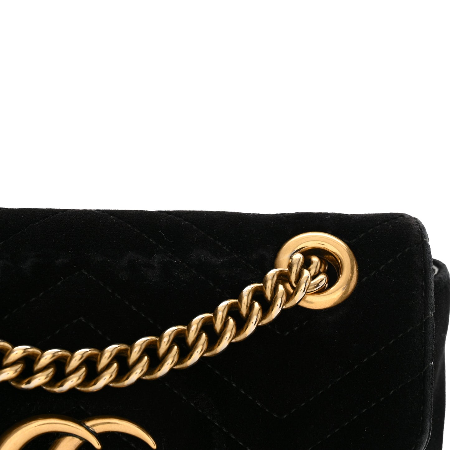 Velvet Matelasse Mini GG Marmont Shoulder Bag Black