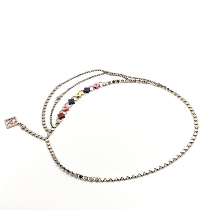 Chanel Enamel Letter CC Chain Belt Silver 2 of 5
