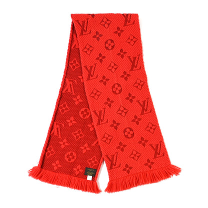 Louis Vuitton Wool Silk Logomania Scarf Rubis 2 of 4