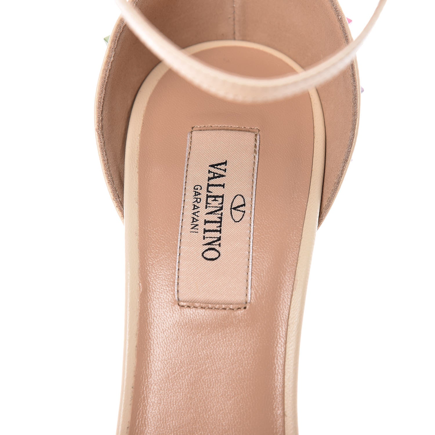 Valentino Garavani Nappa Rainbow Rockstud D'Orsay 105mm Sandals 38 Light Ivory Multicolor 8 of 9