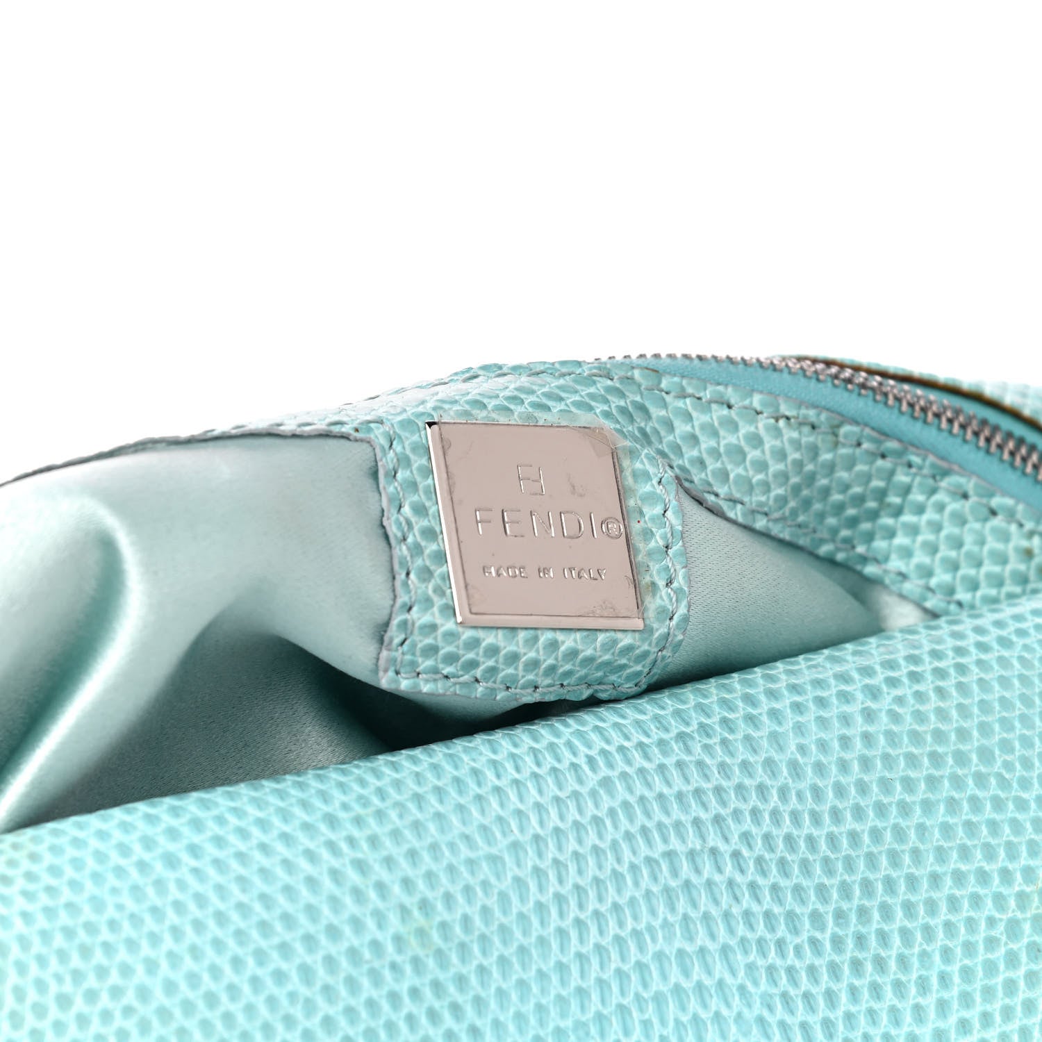 Fendi Lizard Small Baguette Verde Celeste 6 of 14