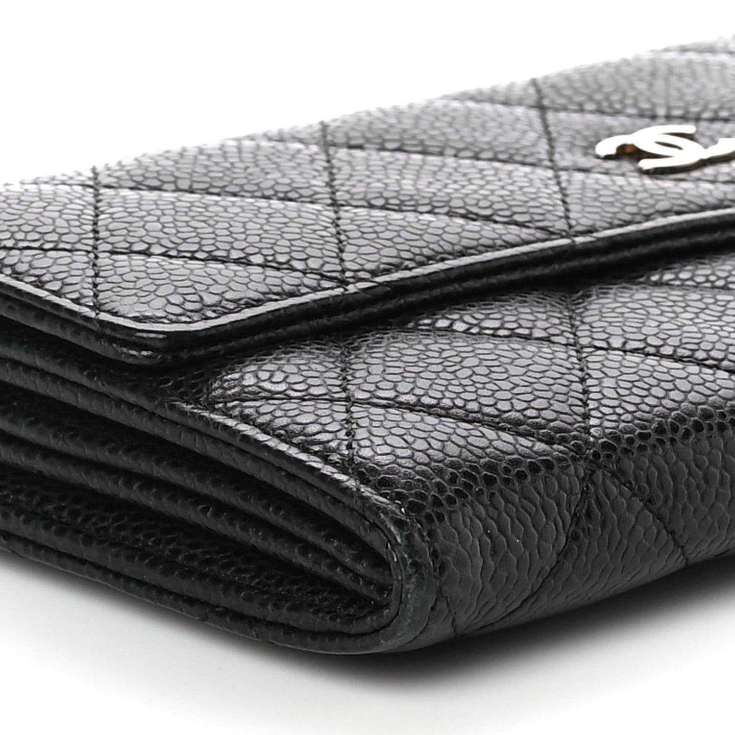Chanel Caviar Quilted Large Gusset Flap Wallet Black 10 of 14