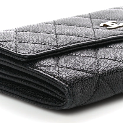 Chanel Caviar Quilted Large Gusset Flap Wallet Black 10 of 14