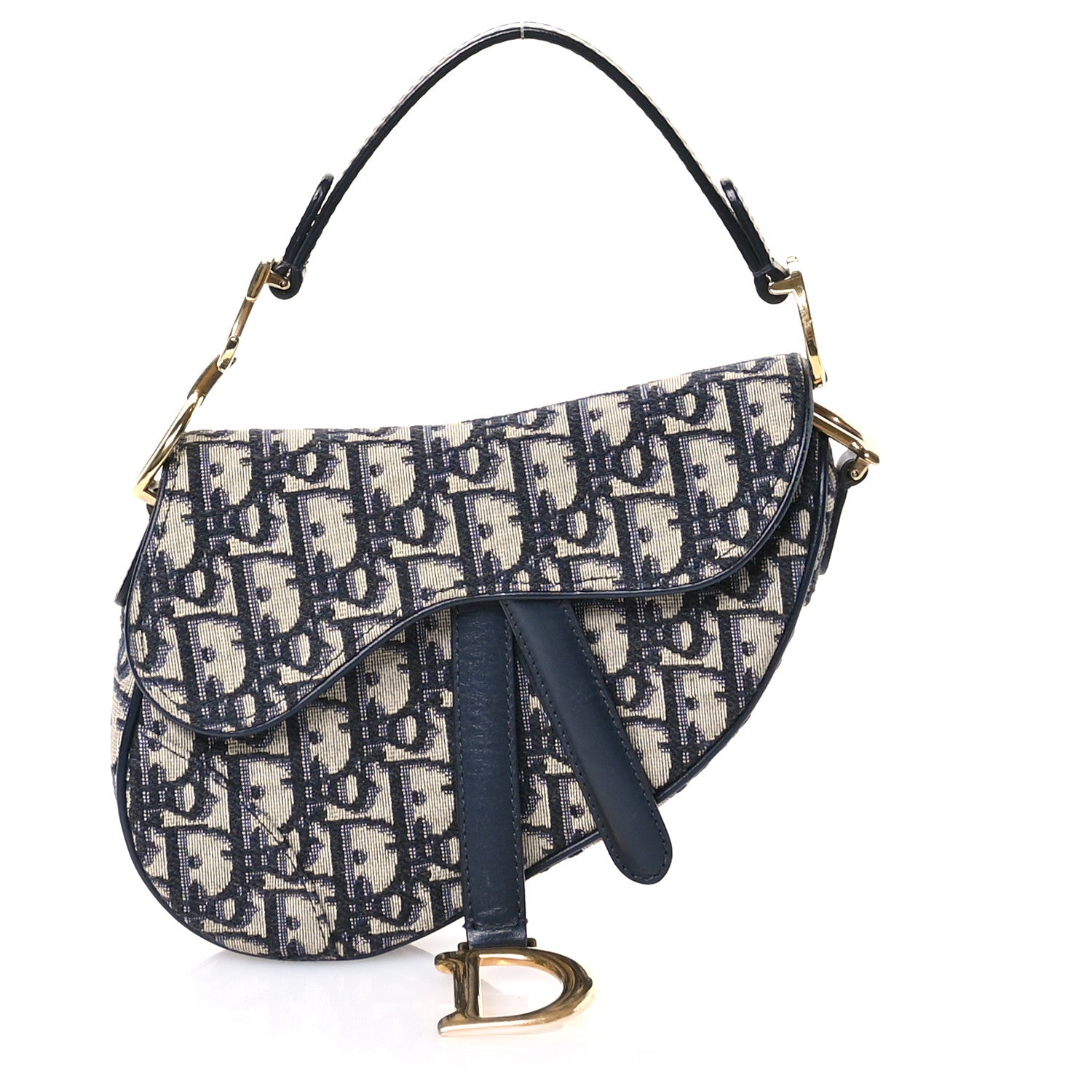 Christian Dior Oblique Mini Saddle Bag Blue 1 of 10