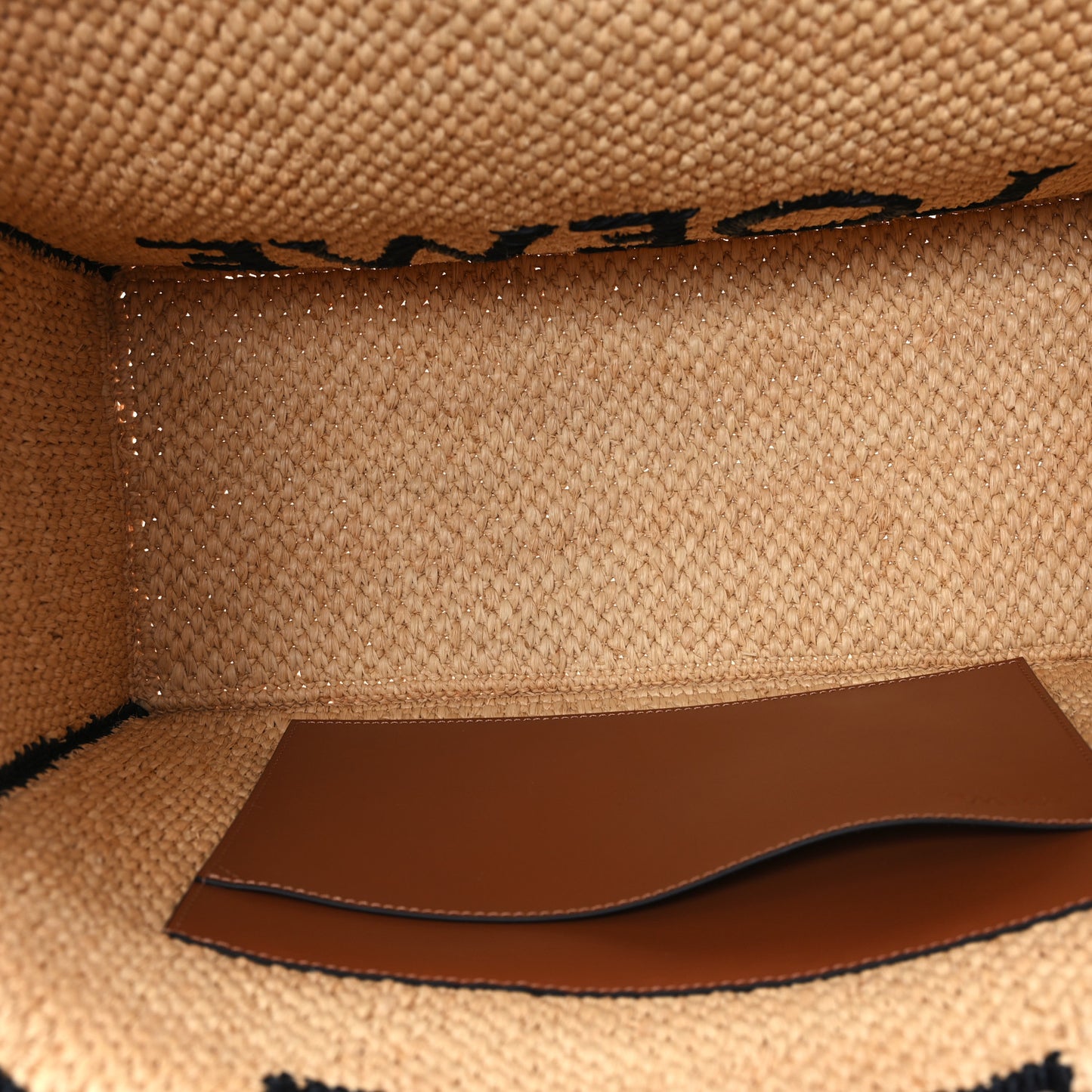 Raffia Large Paula's Ibiza Logo Tote Natural Tan
