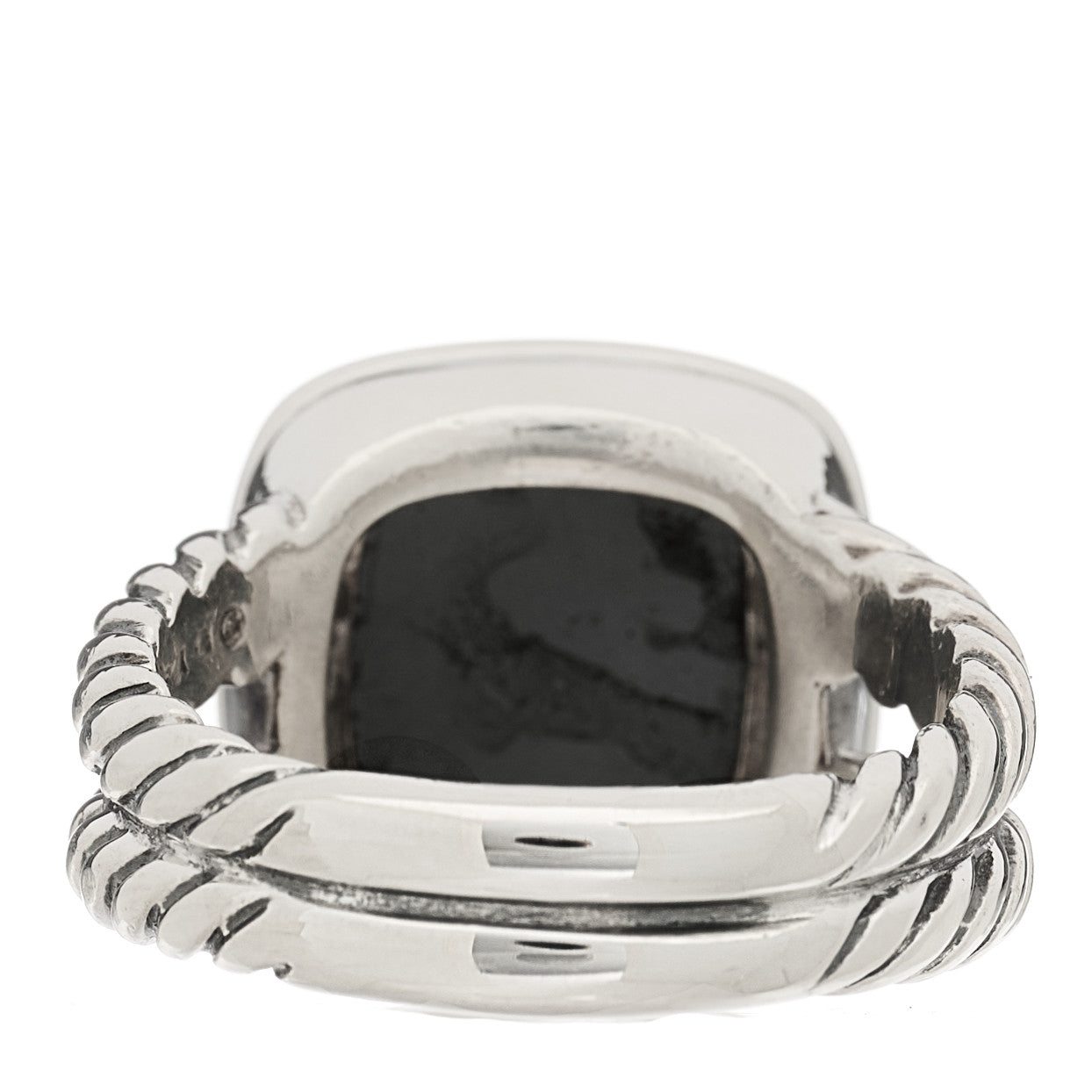 David Yurman Sterling Silver Diamond Black Orchid 11mm Albion Ring 57 8 4 of 5