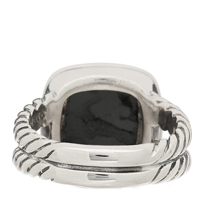David Yurman Sterling Silver Diamond Black Orchid 11mm Albion Ring 57 8 4 of 5