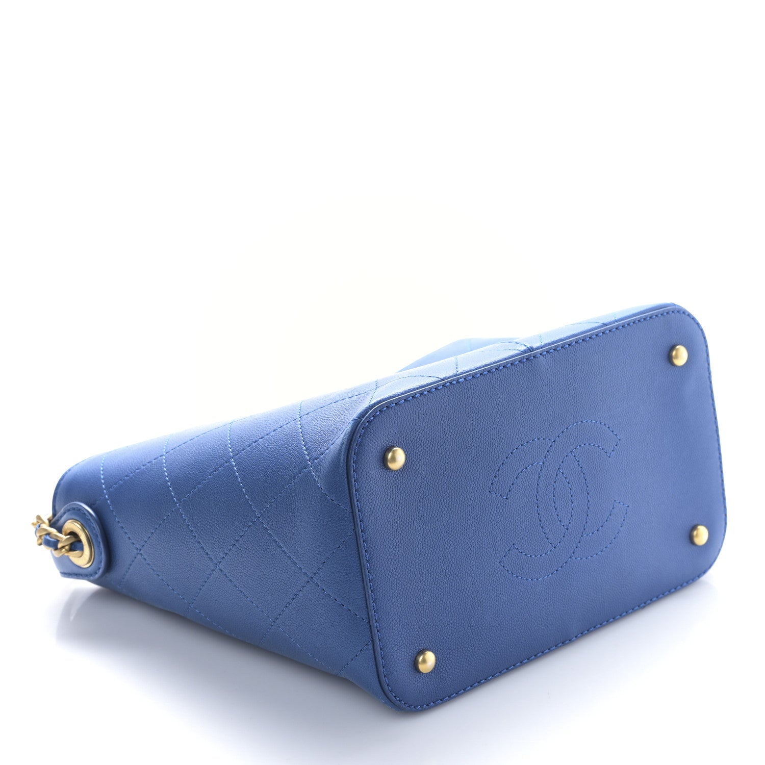 Chanel Caviar Stitched Small Shopping Bag Blue 4 of 9