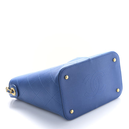 Chanel Caviar Stitched Small Shopping Bag Blue 4 of 9