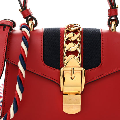 Gucci Calfskin Mini Sylvie Top Handle Bag Hibiscus Red 8 of 14