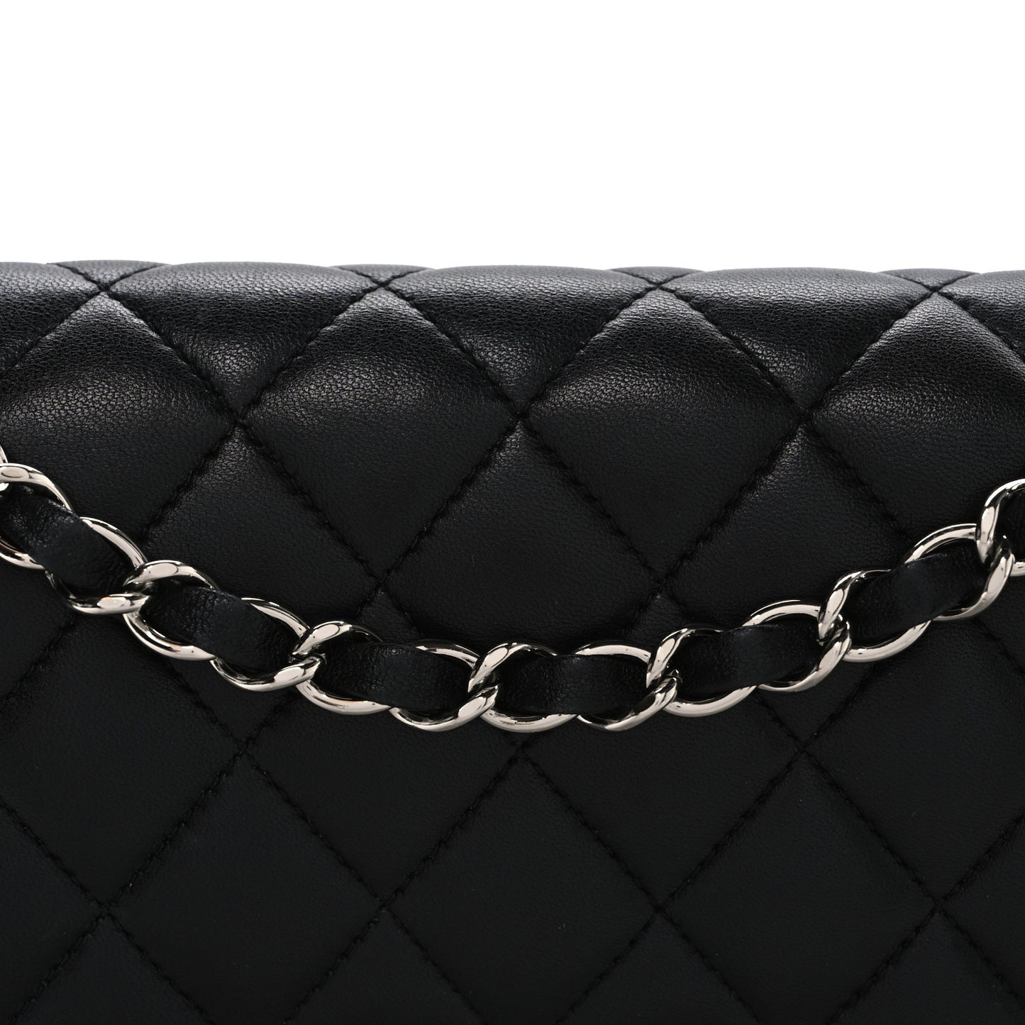 Lambskin Quilted Small Double Flap Black