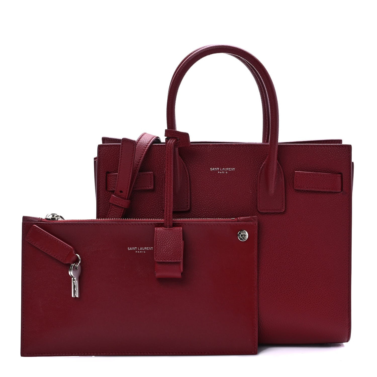 Saint Laurent Grained Calfskin Baby Sac De Jour Opyum Red 1 of 8