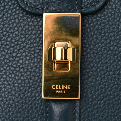 Celine Grained Calfskin Small 16 Top Handle Bag Petrol 14 of 14