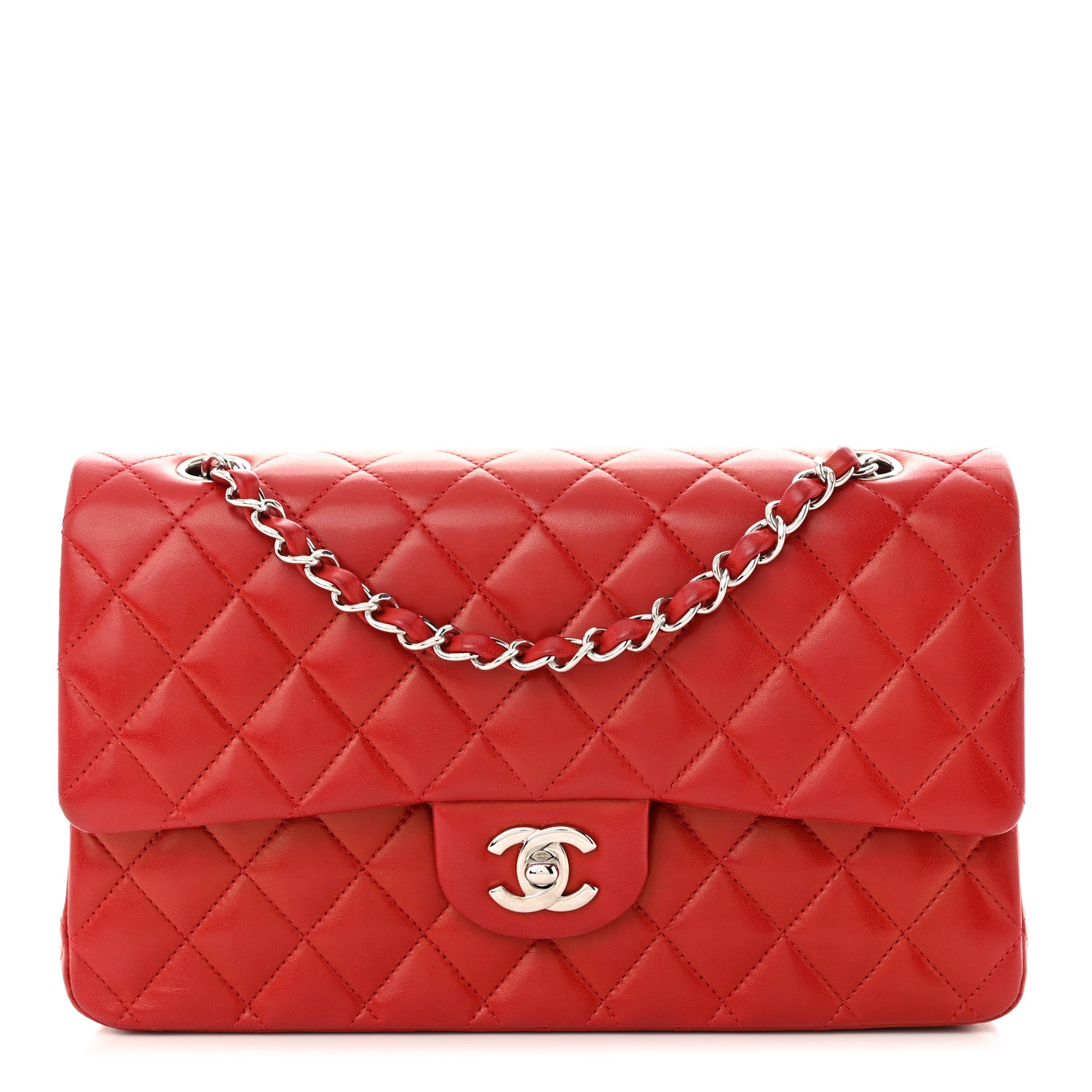 Chanel Lambskin Quilted Medium Double Flap Red 1 of 12