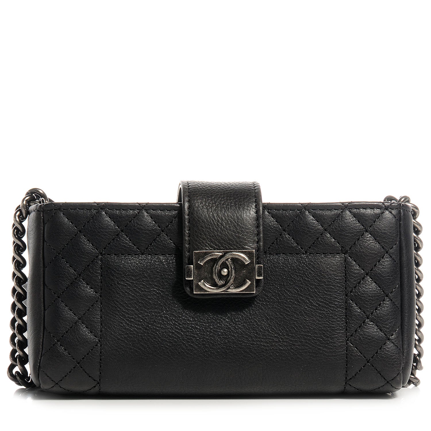 Chanel Calfskin Boy Reverso Mini Pochette Black 1 of 9