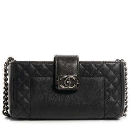 Chanel Calfskin Boy Reverso Mini Pochette Black 1 of 9