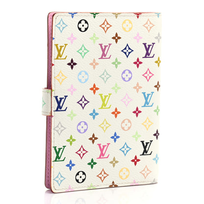 Louis Vuitton Monogram Multicolor Small Ring Agenda Cover White Litchi 3 of 8