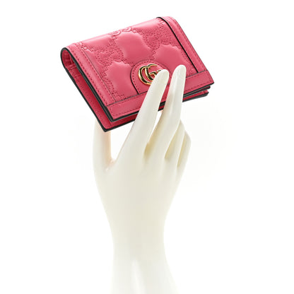Gucci Calfskin GG Matelasse Card Case Wallet Rhodamine Pink 2 of 11