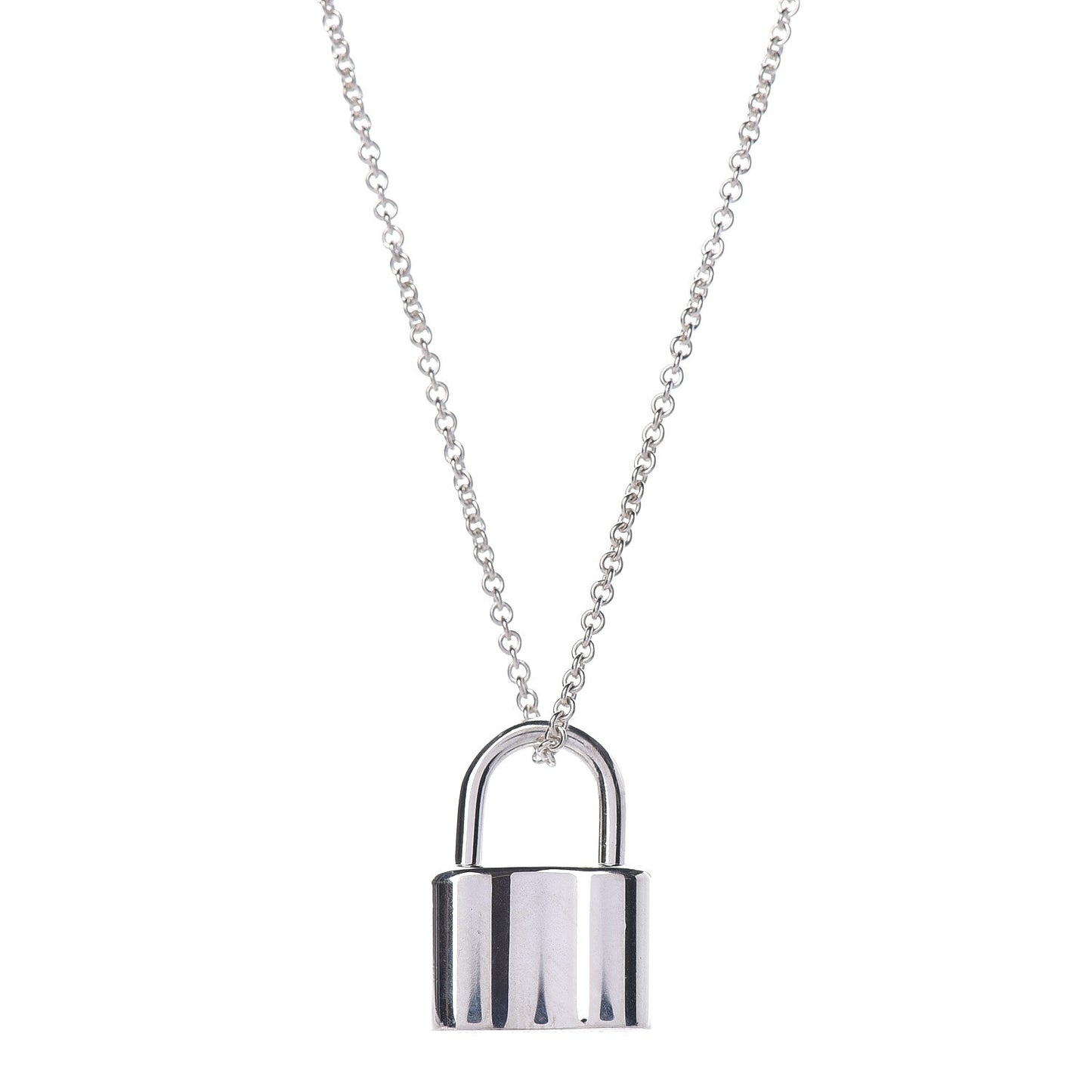 Sterling Silver 1837 Lock Pendant Necklace
