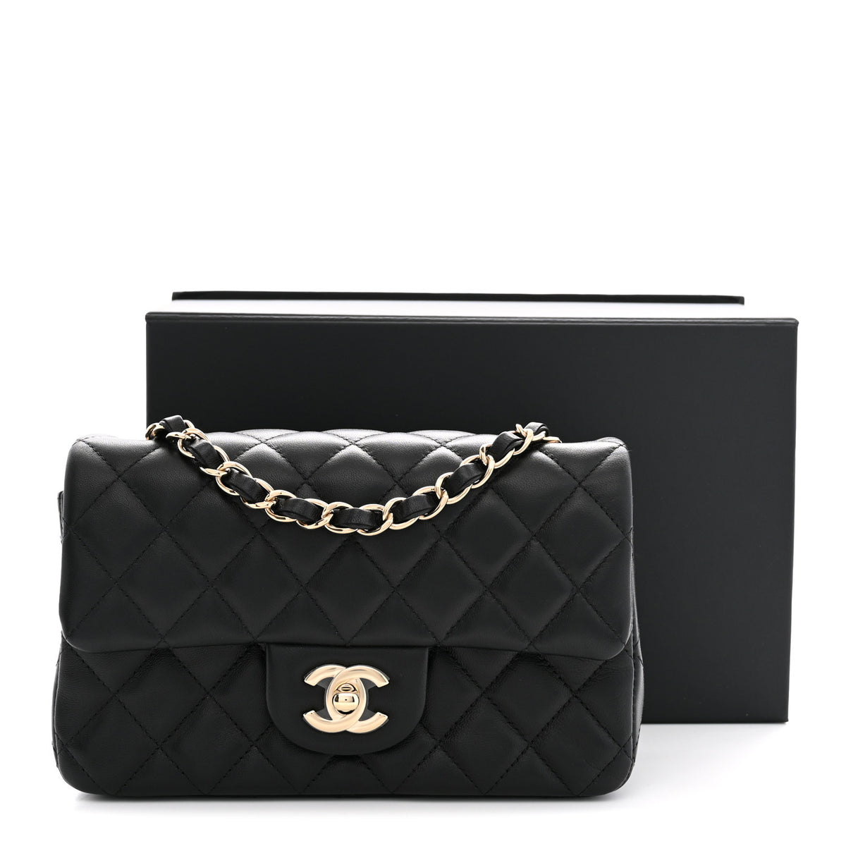 Chanel Lambskin Quilted Mini Rectangular Flap Black 11 of 11