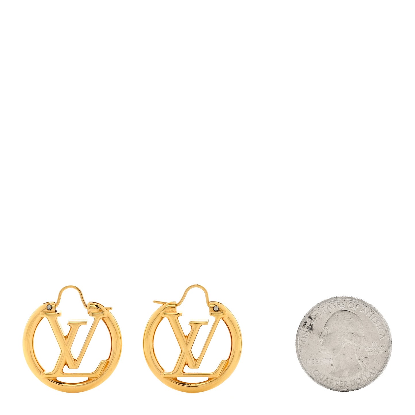 Metal Small Louise Hoop Earrings Gold