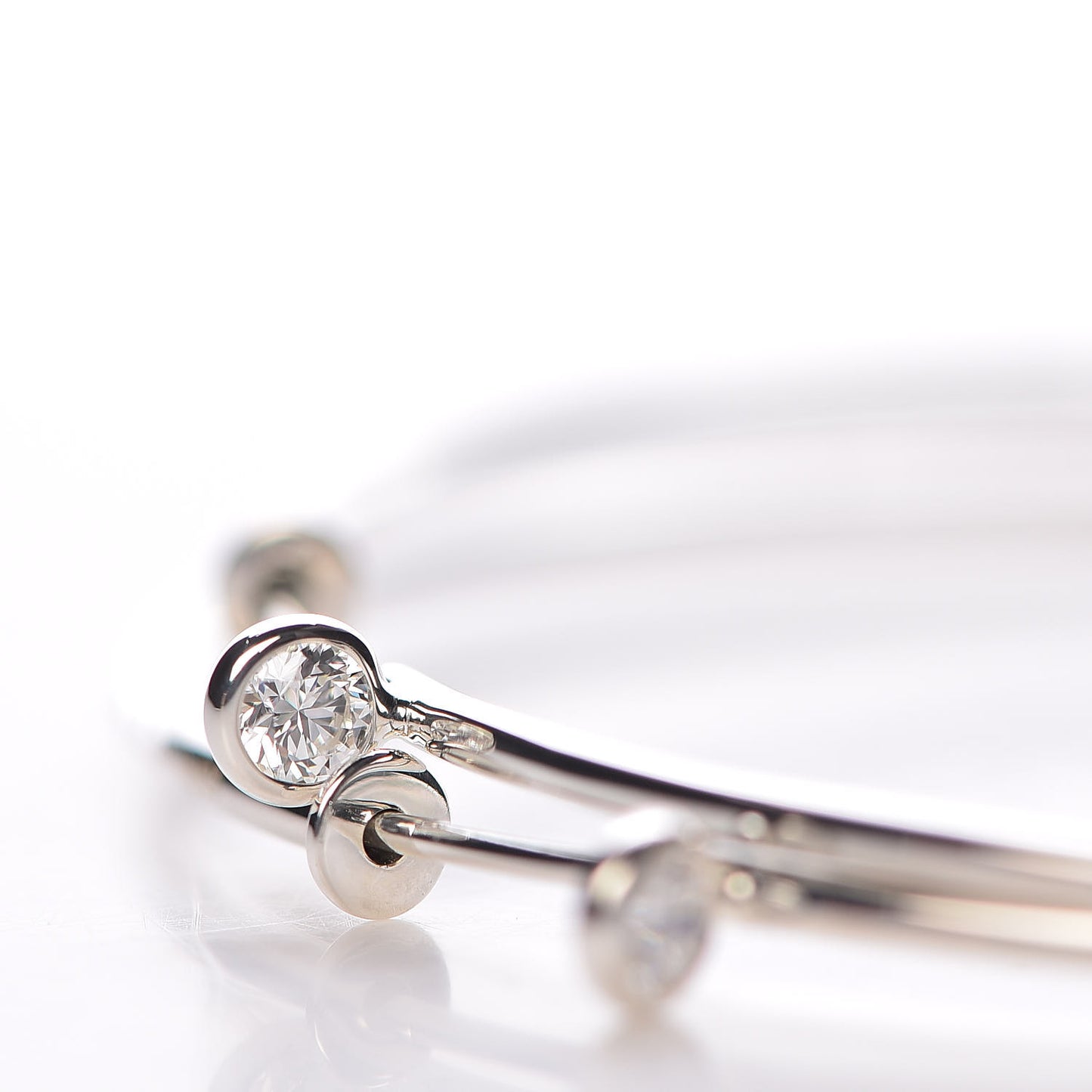 Sterling Silver Diamond Medium Elsa Peretti Hoop Earrings