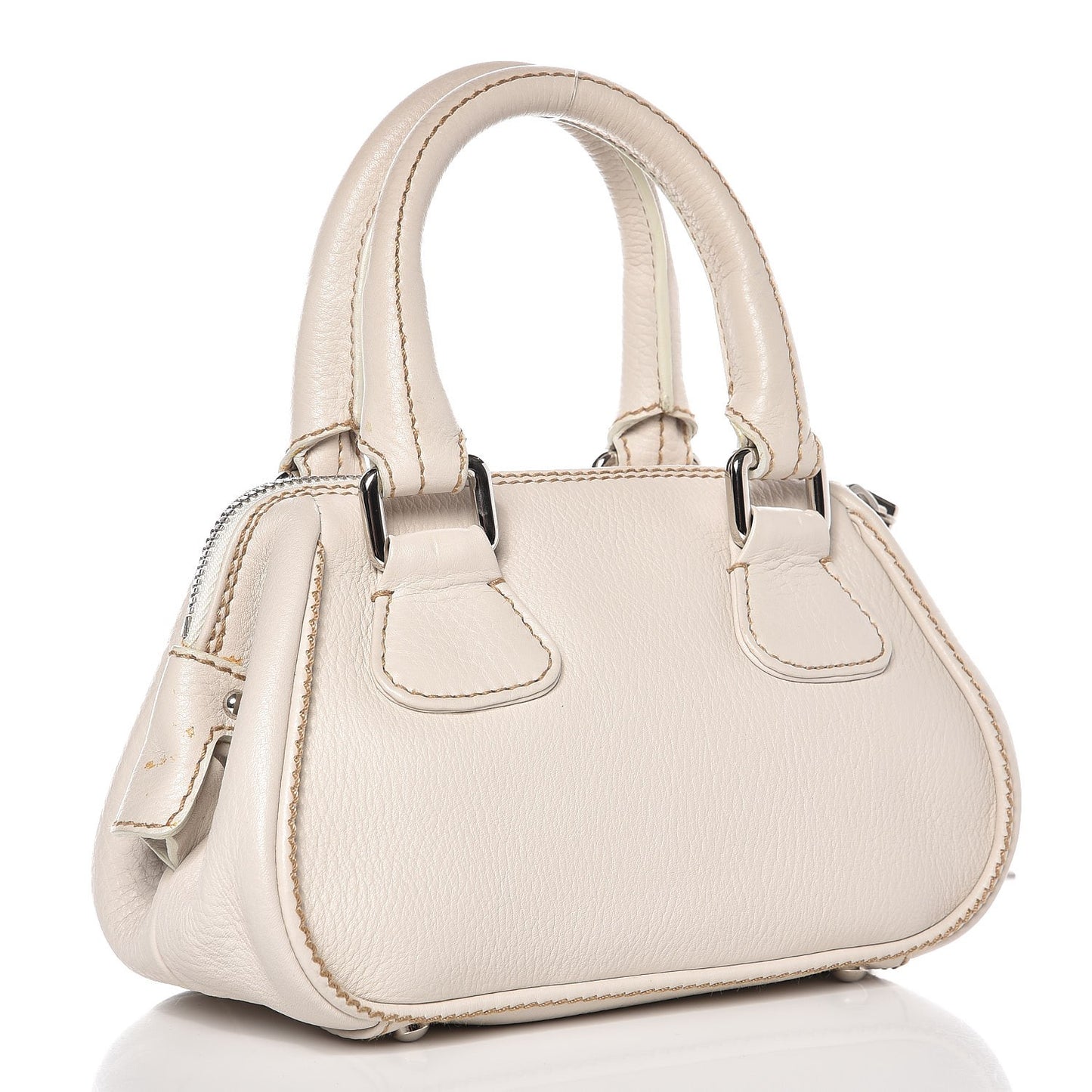 Calfskin Small Tassel Bowler White