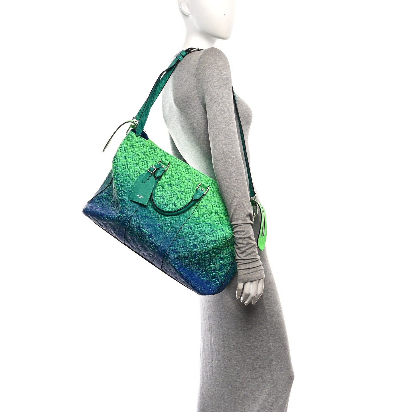 Taurillon Illusion Keepall Tote Bleu Vert