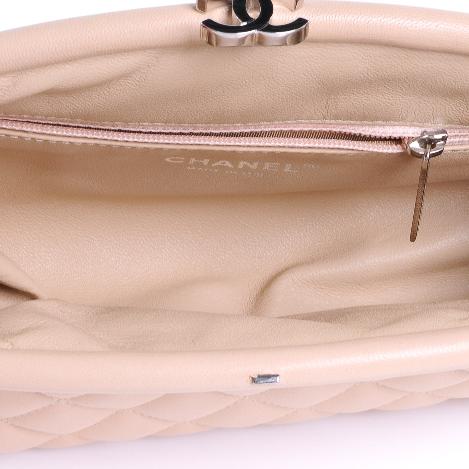 Chanel Lambskin Quilted Timeless Clutch Beige Clair 8 of 8