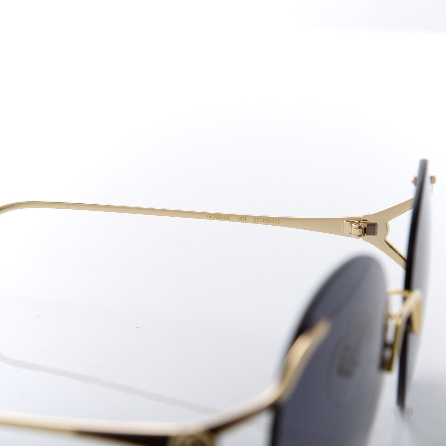 Metal Oversized Round Frame Sunglasses GG0645S Gold Grey