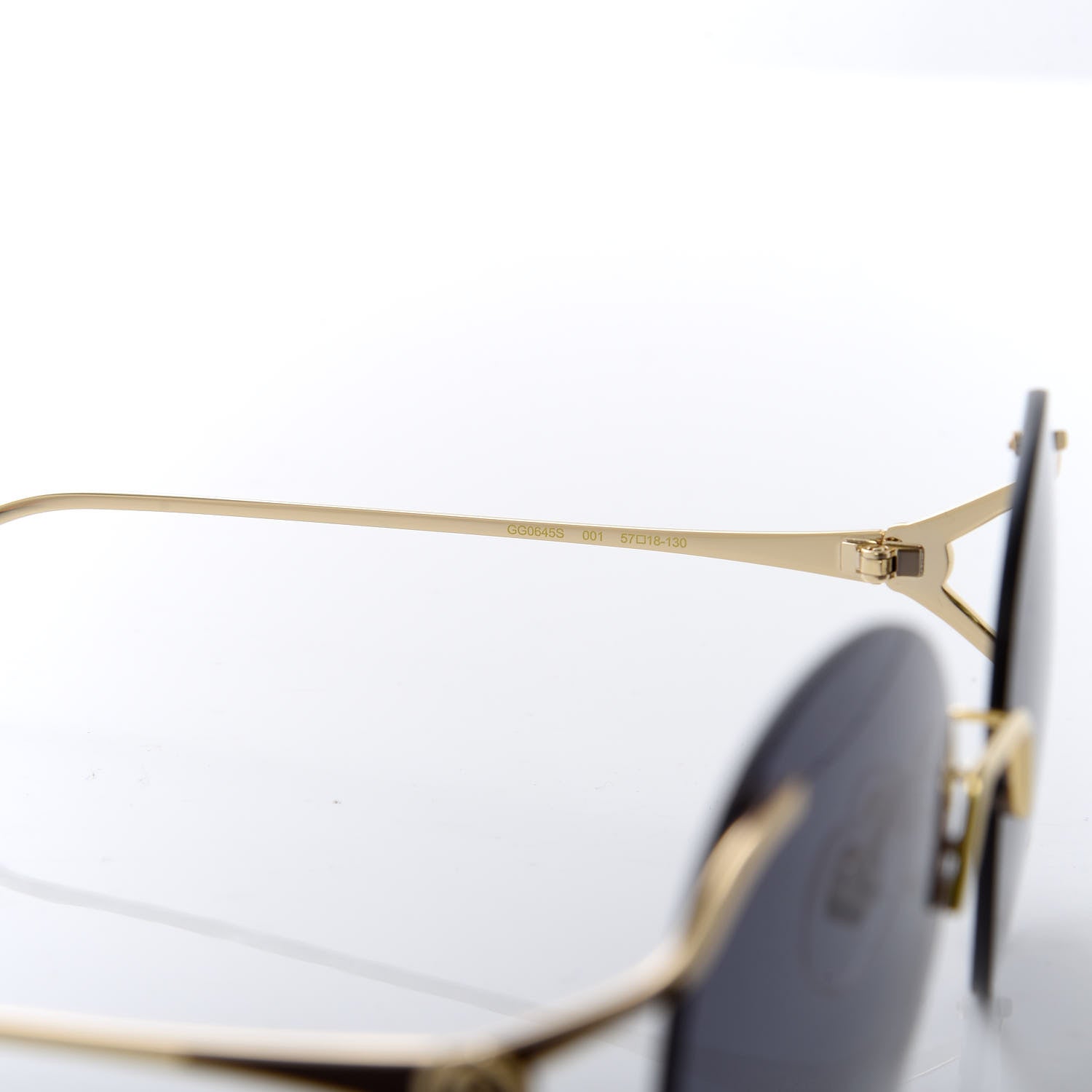 Gucci Metal Oversized Round Frame Sunglasses GG0645S Gold Grey 6 of 8