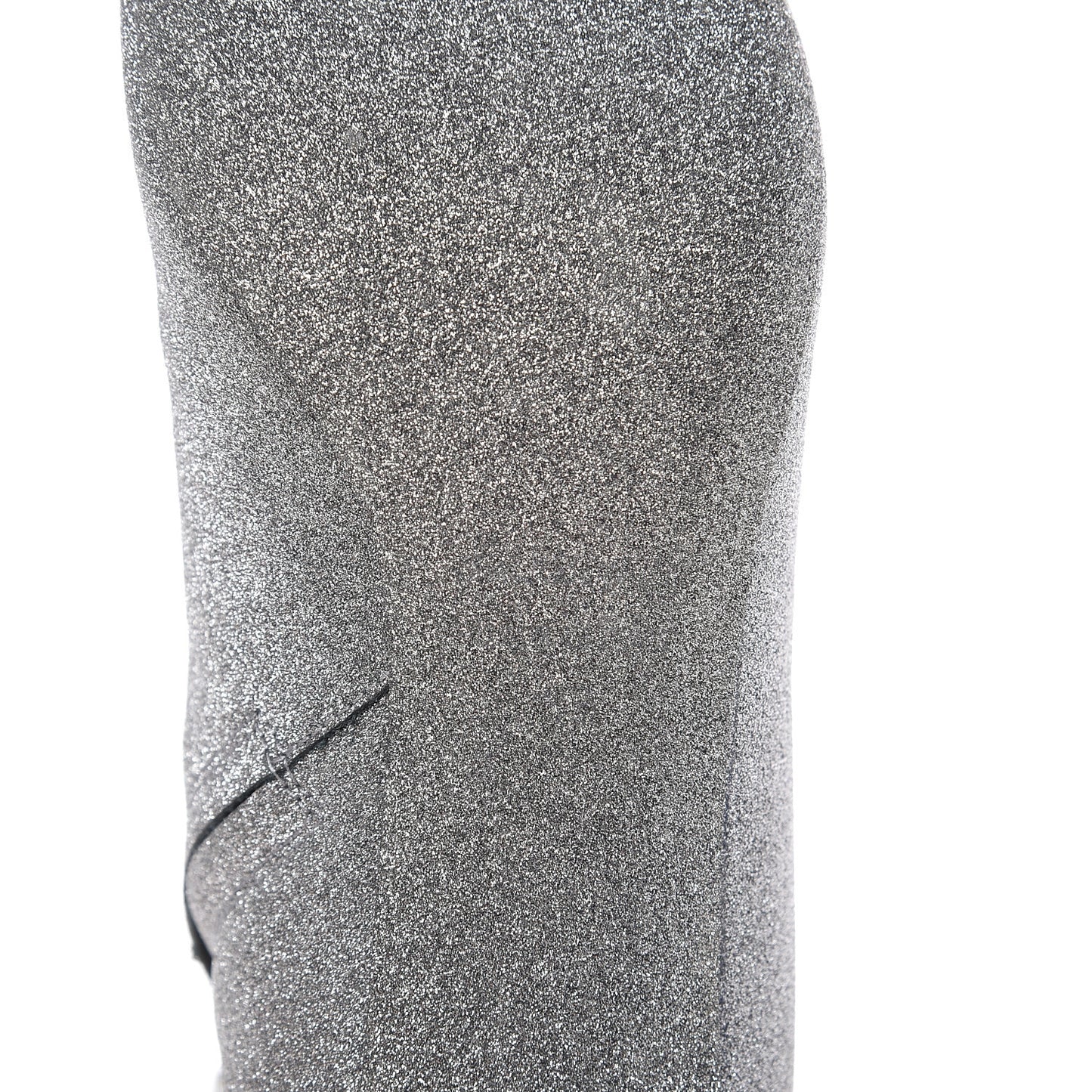 Calfskin Glitter Short 40mm Extreme Pointed Toe Knife Booties 36 Silver Hardware
