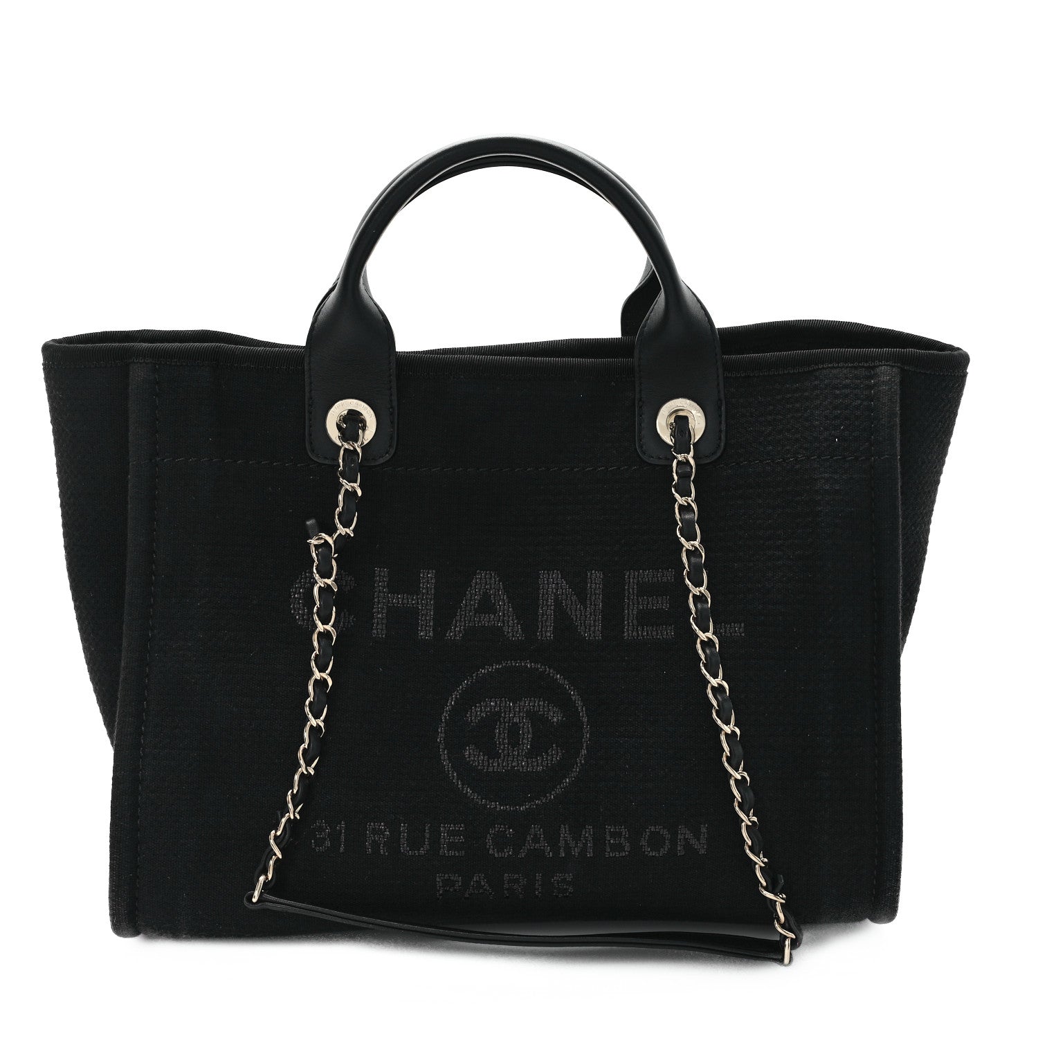Chanel Mixed Fibers Small Deauville Tote Black 1 of 14