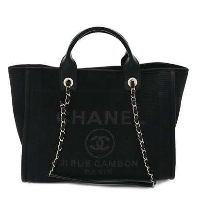 Chanel Mixed Fibers Small Deauville Tote Black 1 of 14