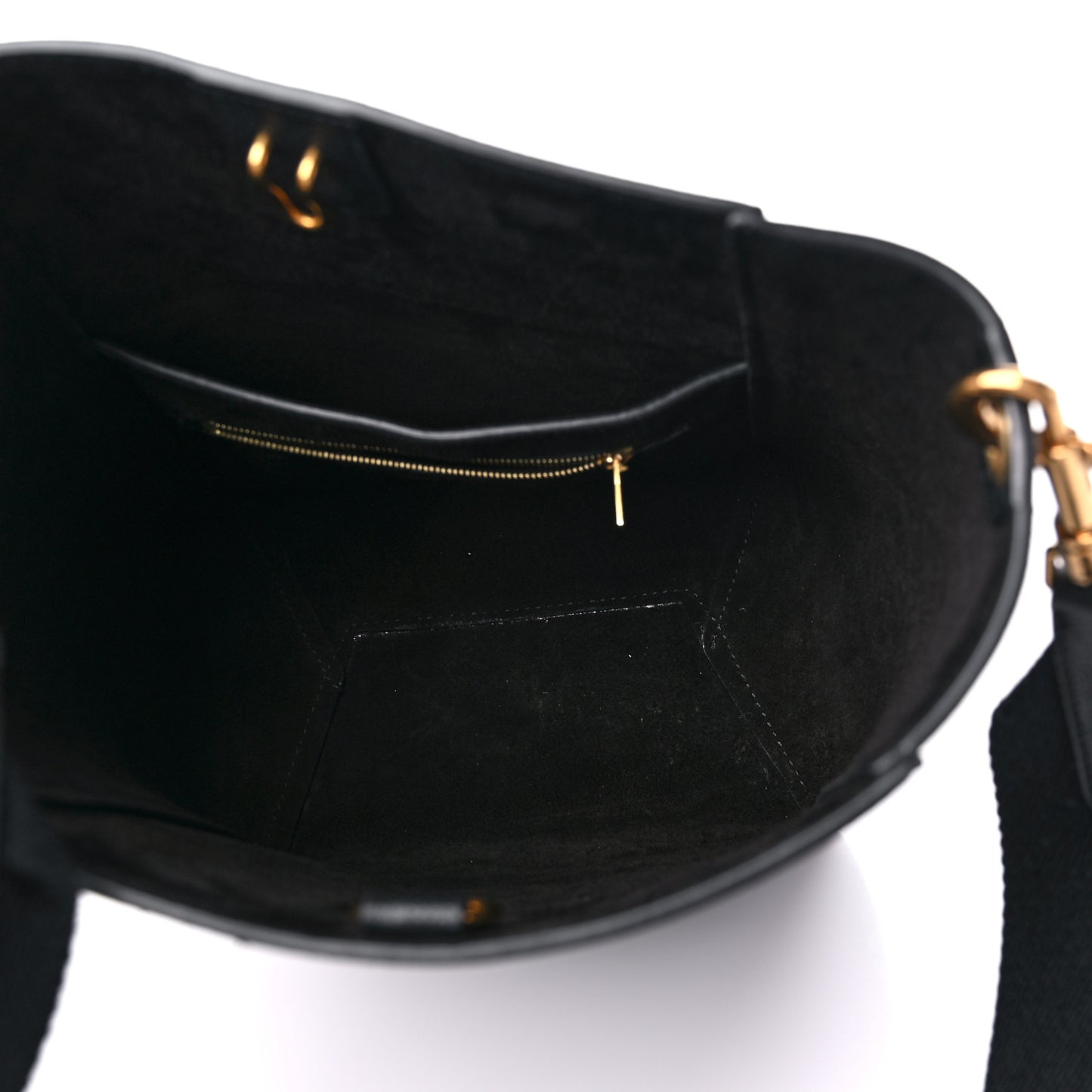 Soft Grained Calfskin Small Sangle Bucket Bag Black