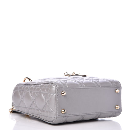 Christian Dior Metallic Lambskin Cannage Mini Lady Dior Grey 4 of 9