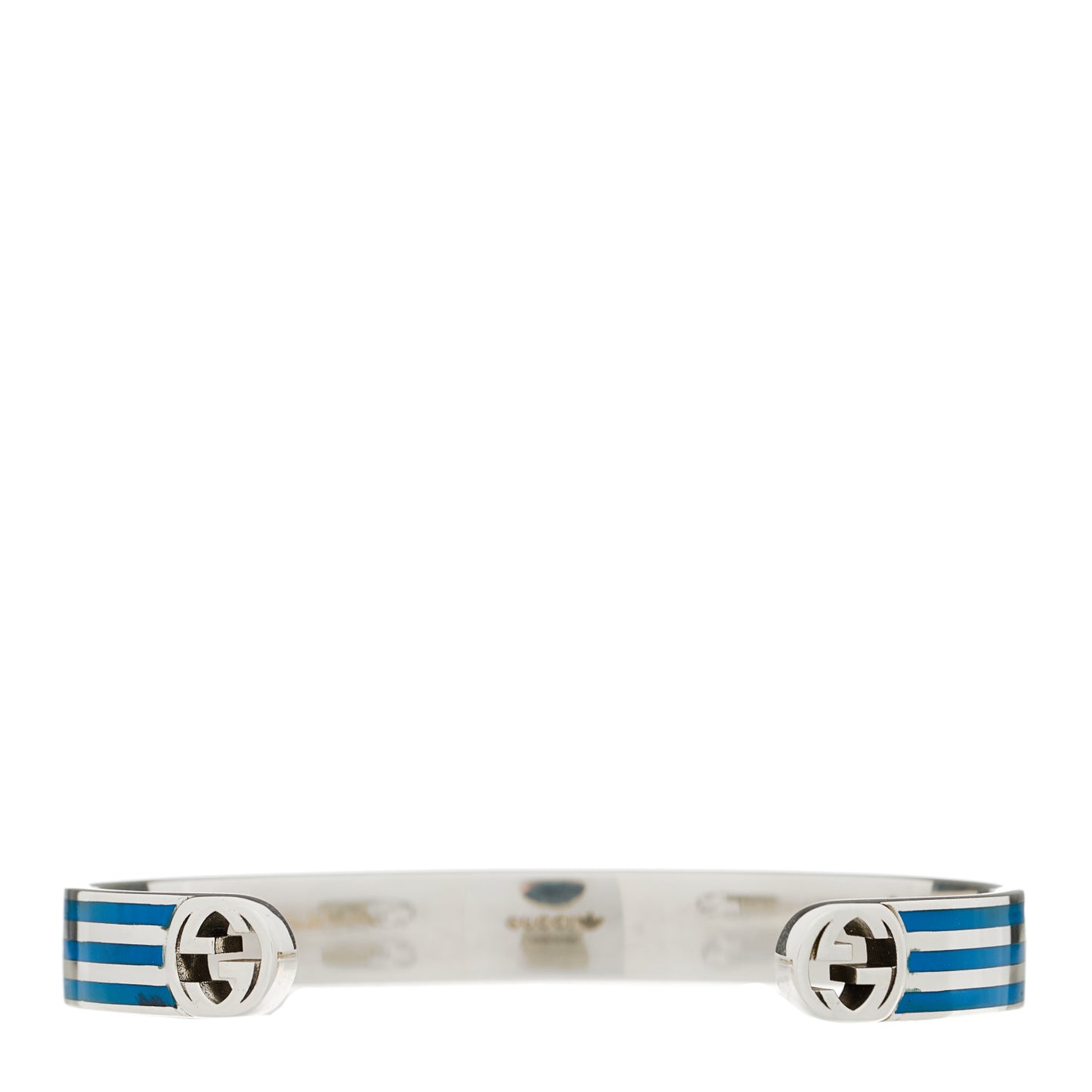 X ADIDAS Sterling Silver Enamel Cuff Bracelet 18 Yellow Blue