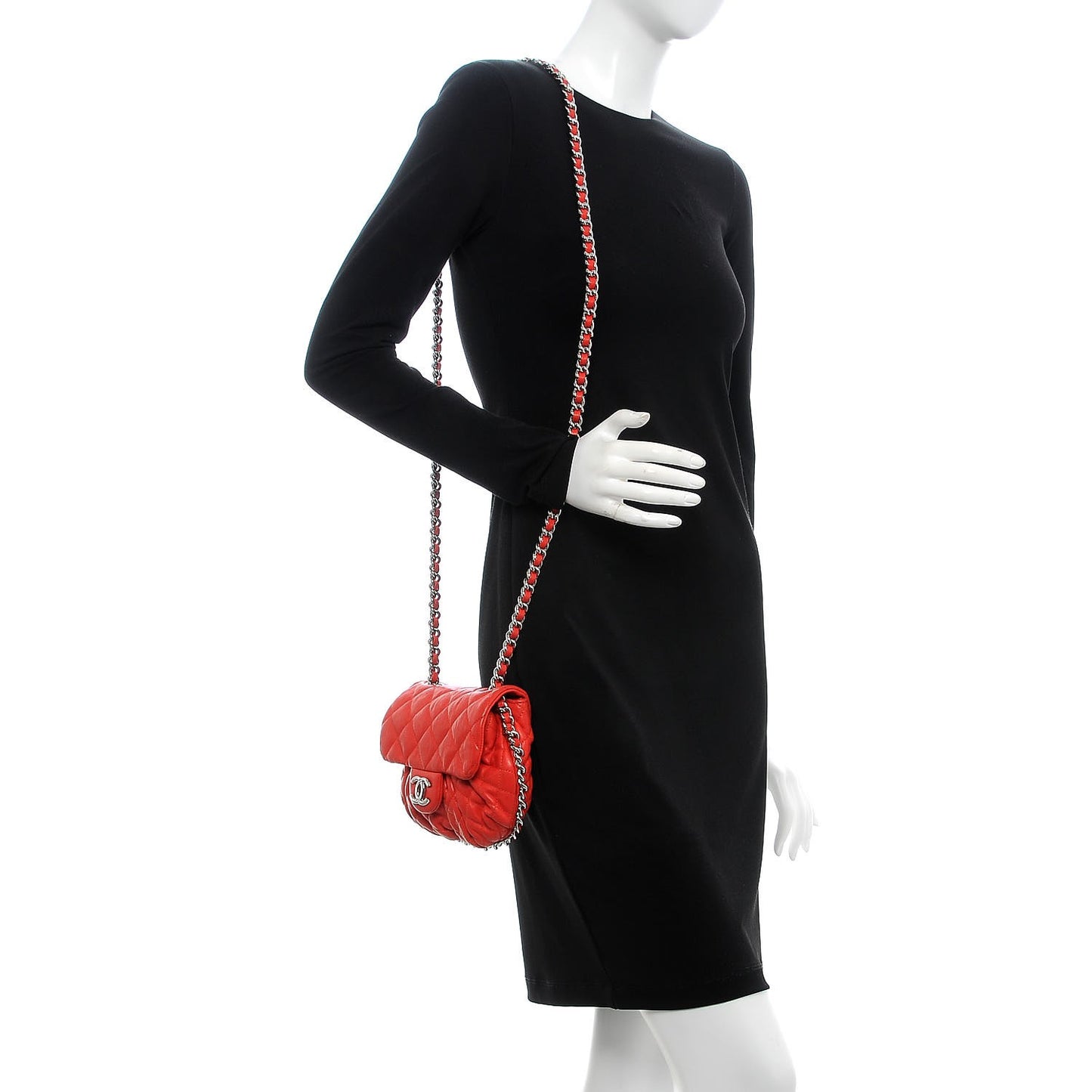 Washed Lambskin Mini Chain Around Messenger Red