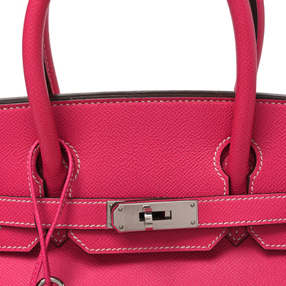 Hermes Epsom Candy Birkin 30 Rose Tyrien Rubis 8 of 11